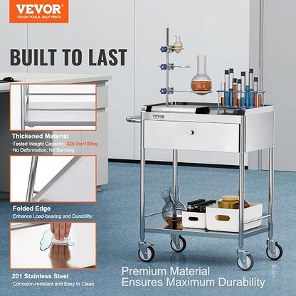 VEVOR Stainless Steel Utility Cart - Image 2