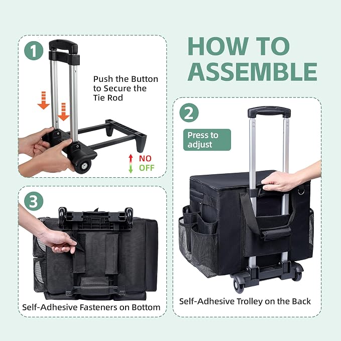 Large Rolling Cleaning Caddy Bag - Image 5