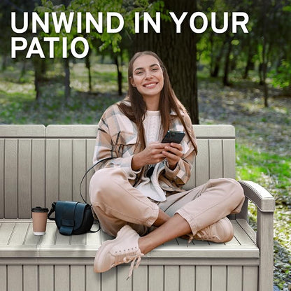 EconoHome 3 Seat Outdoor Storage Bench - Image 6