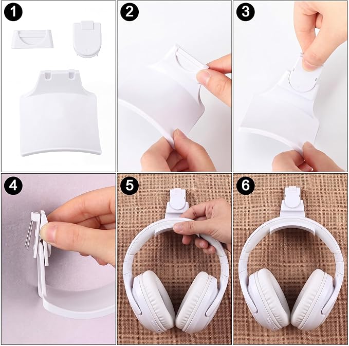 5 Set Fabric Wall Headphones Hook - Image 5