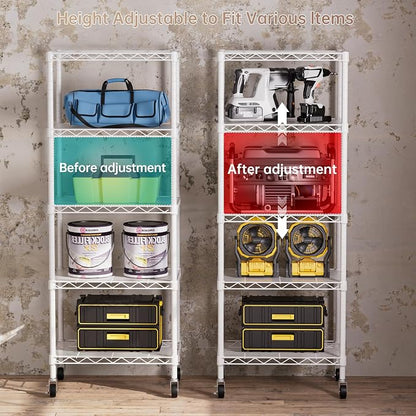 SINGAYE 5 Small Wire Shelves Kitchen Pantry Close Home Organizers and Storage - Image 5