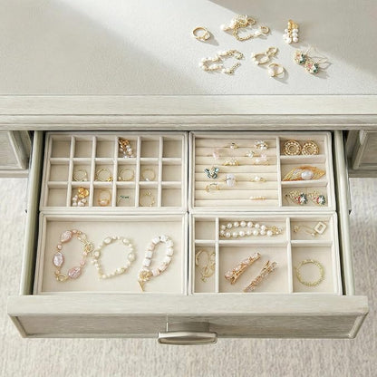 Elsjoy 8 Pack Velvet Jewelry Trays, Stackable Jewelry Organizer Trays - Image 7