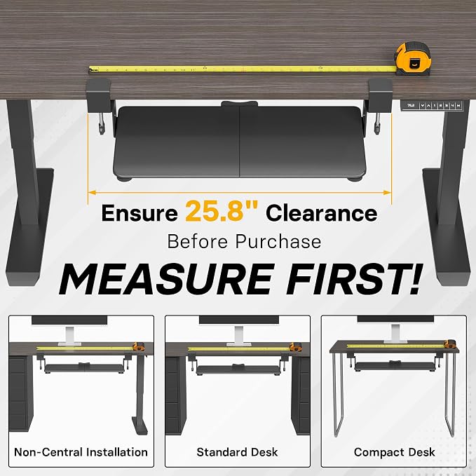 BONTEC KMT01 Under Desk Keyboard Tray, Pull-Out Keyboard & Mouse Platform - Image 4