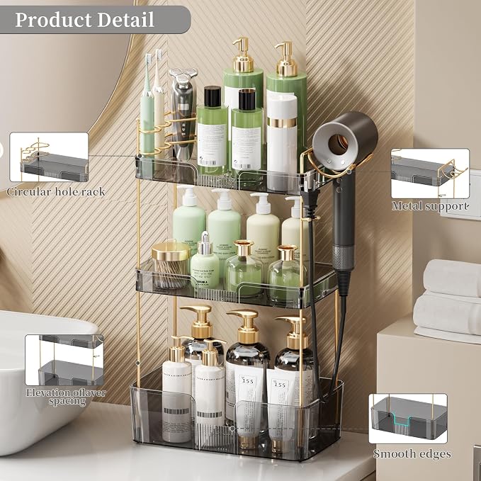 YCIA&DONE Bathroom Counter Organizer, Large Makeup Organizer Countertop - Image 2