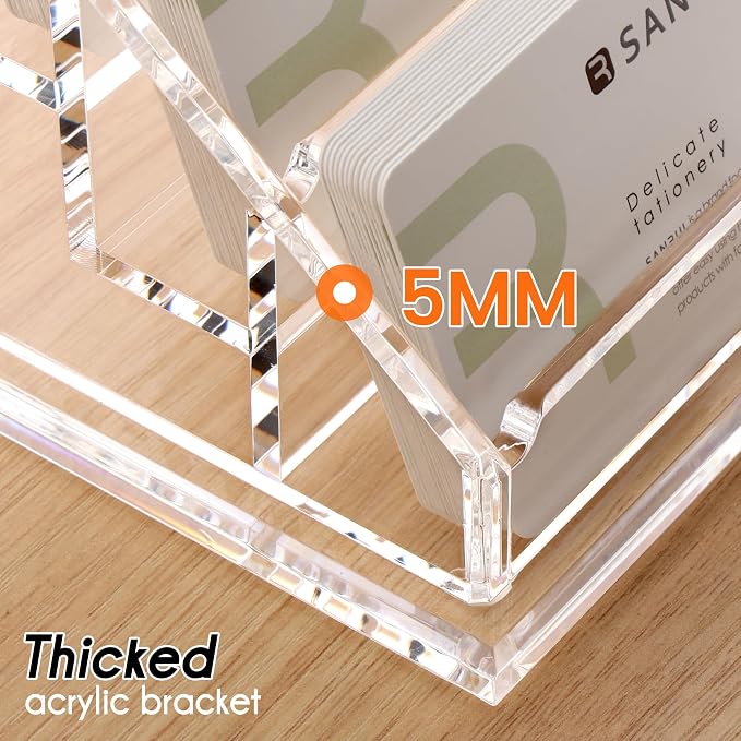 YUXUN Business Card Holder for Desk Clear Acrylic Business Cards Display Stand - Image 3