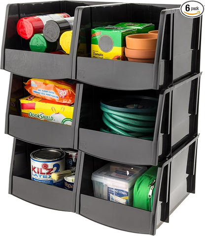 IRIS USA Extra Large Stackable Storage Bins, |Made in USA|, Plastic Open Front by IRISUSA