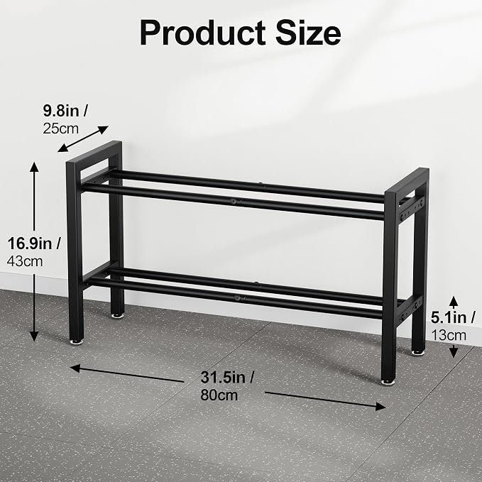 Dumbbell Rack Weight Stand Holder 2-Tier 31 IN Adjustable Weight Rack - Image 6