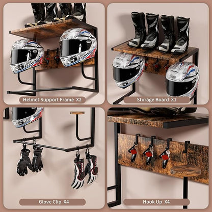 Motorcycle Helmet Holder Wall Mounted, Helmet Rack Wall Mount - Image 3