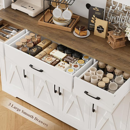 HOSTACK 71" Tall Kitchen Pantry Storage Cabinet, Farmhouse Hutch Cabinet - Image 5