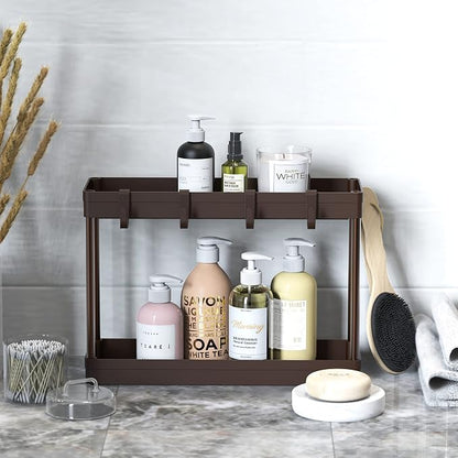 Simple Houseware 2-Tier Under Sink Organizer Storage Tray - Image 3