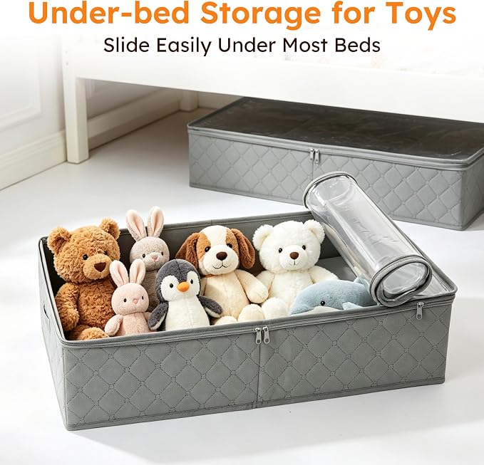 LotFancy Foldable Under Bed Storage Bags, Closet Organizers and Storage Bins - Image 8
