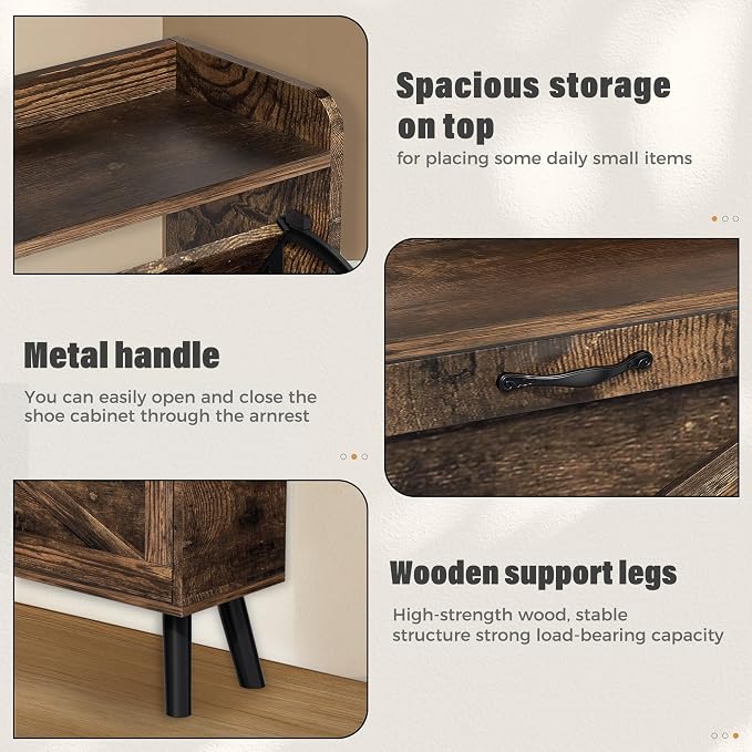 Narrow Shoe Storage Cabinet, Freestanding Hidden Shoe Organizer - Image 4