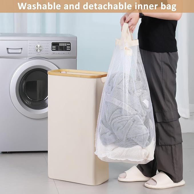 iEGrow 65L Slim Laundry Hamper, Narrow Laundry Basket - Image 5