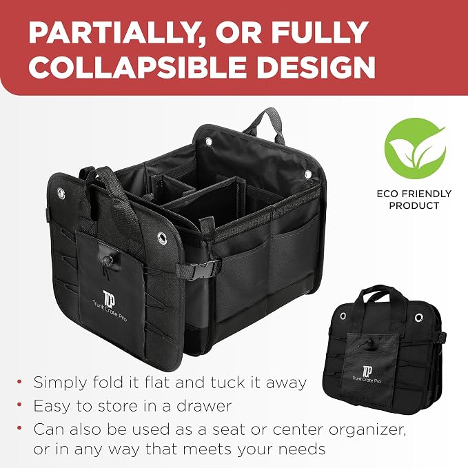 TRUNKCRATEPRO Trunk Organizer For Car, Truck | Premium Adjustable Multi - Image 5