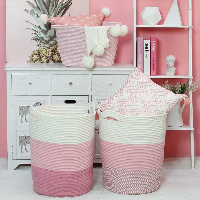 Sea Team Large Size Cotton Rope Woven Storage Basket - Image 2