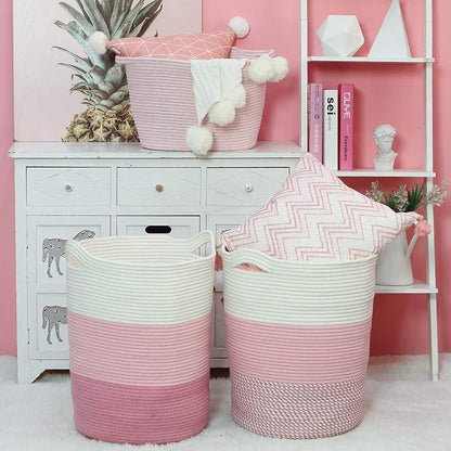 Sea Team Large Size Cotton Rope Woven Storage Basket - Image 2