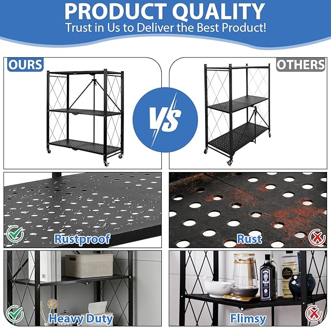 3-Tier Foldable Storage Shelf - Image 4