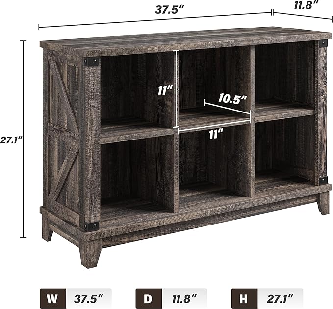 EnHomee 6 Cube Storage Organizer Bookshelf, Wood Cube Shelf Bookcase - Image 3