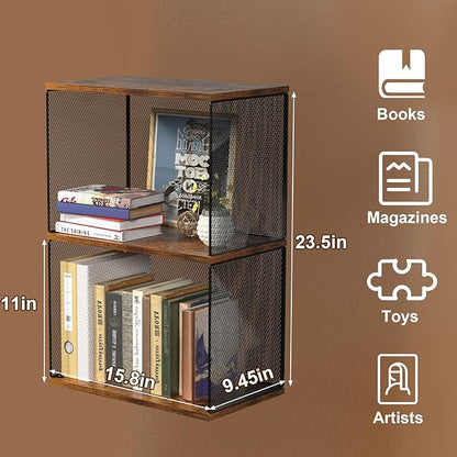 Dmevkic Small Bookshelf 2 Tiers Bookshelf - Image 3