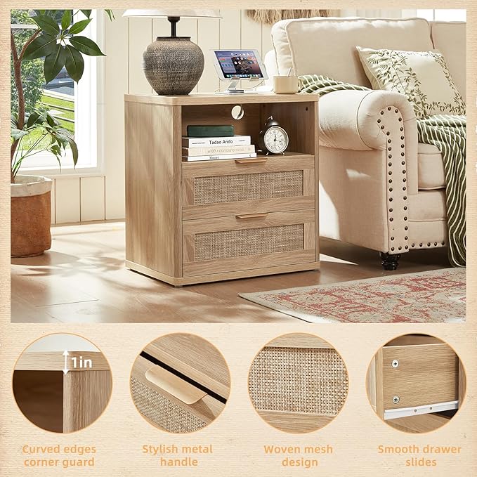 LEYAOYAO Rattan Night Stand - Image 4