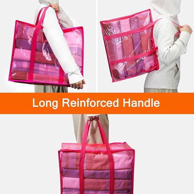 Vieshful Pink 40L Clear Clothes Storage Bag - Image 4