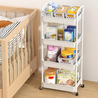 MOYIPIN 4-Tier Plastic Rolling Utility Cart - Image 8