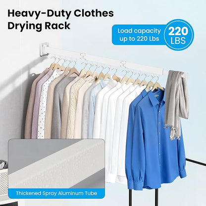 Clothes Drying Rack Wall Mounted, Retractable Collapsible Space Saver - Image 5