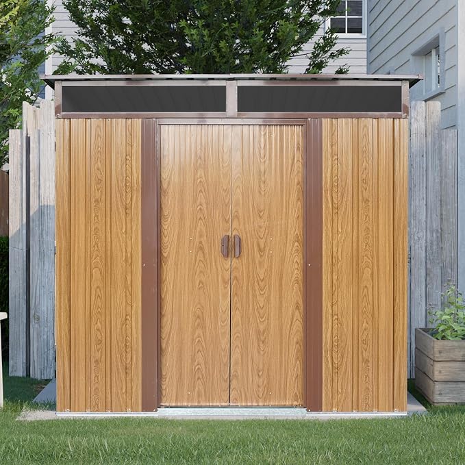 Outdoor Metal Storage Shed Window Ventilation Foundation Frame Waterproof - Image 7
