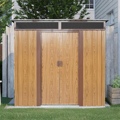 Outdoor Metal Storage Shed Window Ventilation Foundation Frame Waterproof - Image 7