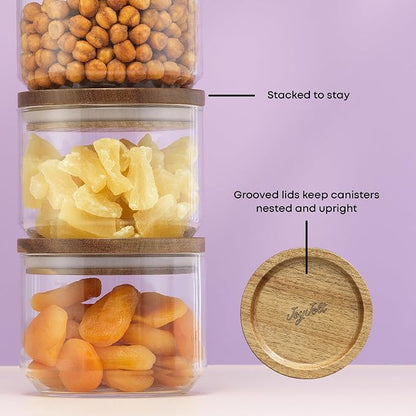 JoyJolt Holden 14oz Stackable Glass Storage Containers - Image 7