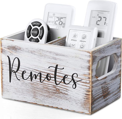 DRASTAR Remote Control Holder, Retro White TV Remote Holder, Remote Organizer by EnhanceYourDailyLife