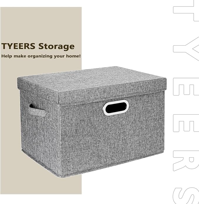 TYEERS Large Storage Bins with Lids, Collapsible, Fabric Storage Boxes - Image 7