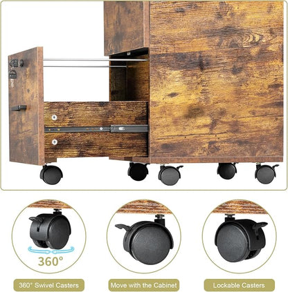 VINGLI 2-Drawer Small Rolling File Cabinet - Image 7