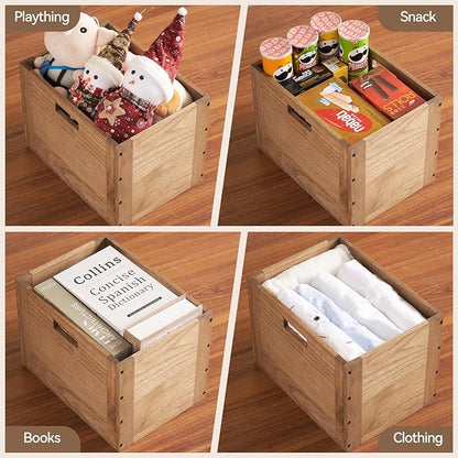 KIRIGEN Stackable Wood Storage Cube - Image 5