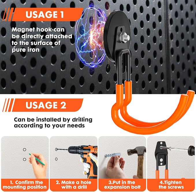 Heavy Duty Storage Magnetic Utility Hooks Large Garage Magnet Hooks - Image 5