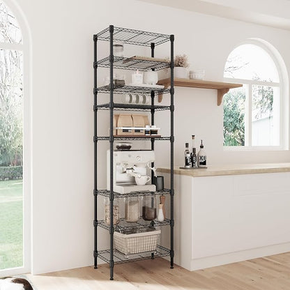 IZEUK 8 Tier Adjustable Metal Storage Shelving Unit, Heavy Duty Standing Rack - Image 2