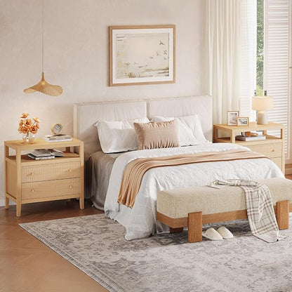 Tribesigns Modern Nightstand, 2-Drawer Nightstand - Image 3