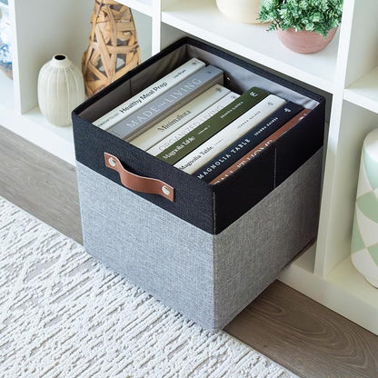 OrganiHaus 11" x 11" x 11" Fabric Cube Storage Bins - Image 5
