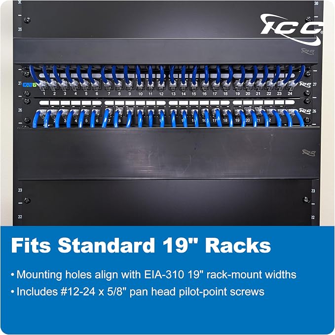 ICC 1U Finger Duct Cable Manager Panel - Image 4