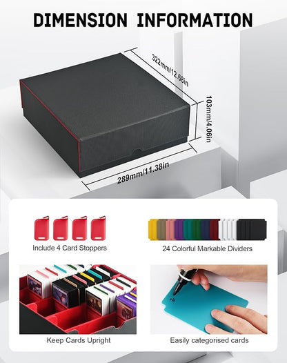 ZLCA Card Storage Box for MTG PTCG, Commander Deck Box Holds 3200+ Cards - Image 2