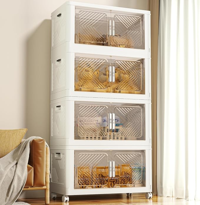 Storage Bins with Lid 120QT, Stackable Storage Containers with Wheels and by FOCUSONLIFEBECONVENIENCE
