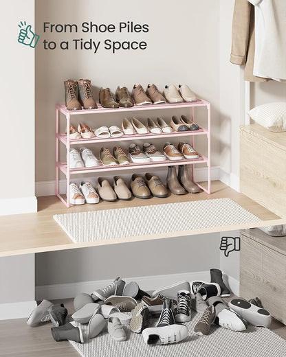SONGMICS Shoe Rack, 3-Tier Shoe Organizer, Metal Storage Shelf, Upright or - Image 9