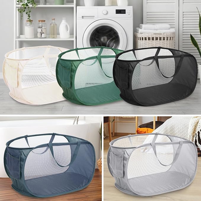 5 Pcs Durable Collapsible Laundry Baskets, Foldable Laundry Basket Large Opening - Image 7