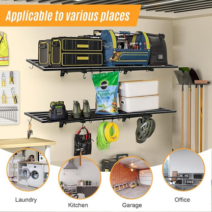 2-Pack 1X4 FT Garage Shelving Wall Mounted Holds Up to 800 Lbs Heavy Duty Wall - Image 7
