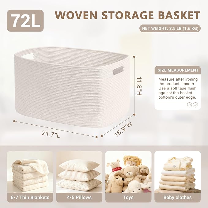 72L Large Baby Girls Laundry Basket - Image 2
