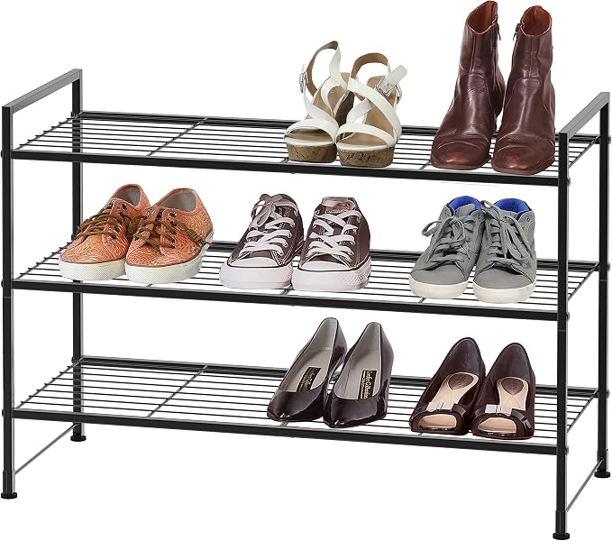 Simple Houseware 3-Tier Stackable Shoes Rack Storage Shelf - Image 2
