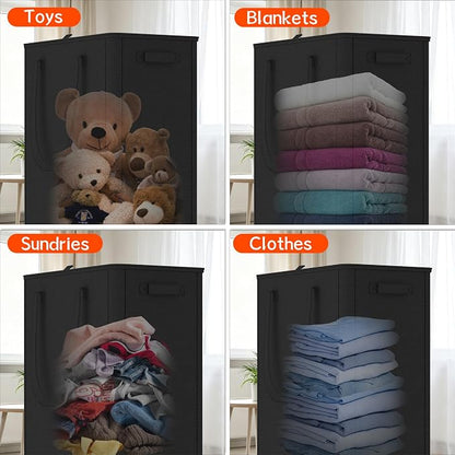 Slim Laundry Hamper with Wheels, 25 Gal Rolling Laundry Basket with lid and - Image 6
