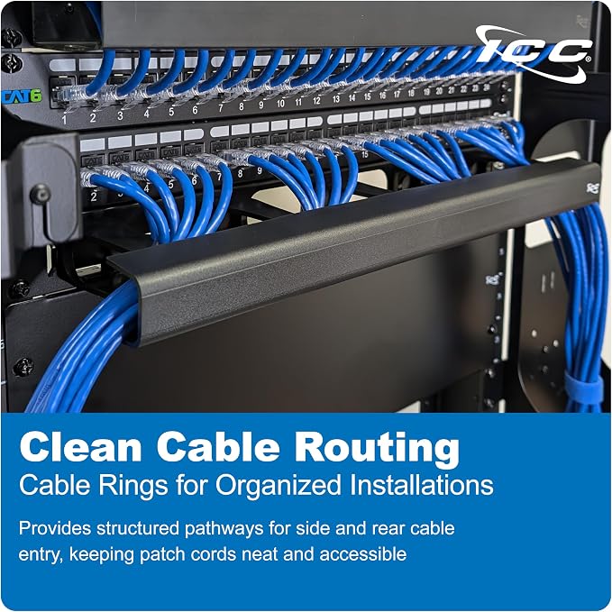ICC 1U Ring Cable Manager Panel - Image 8