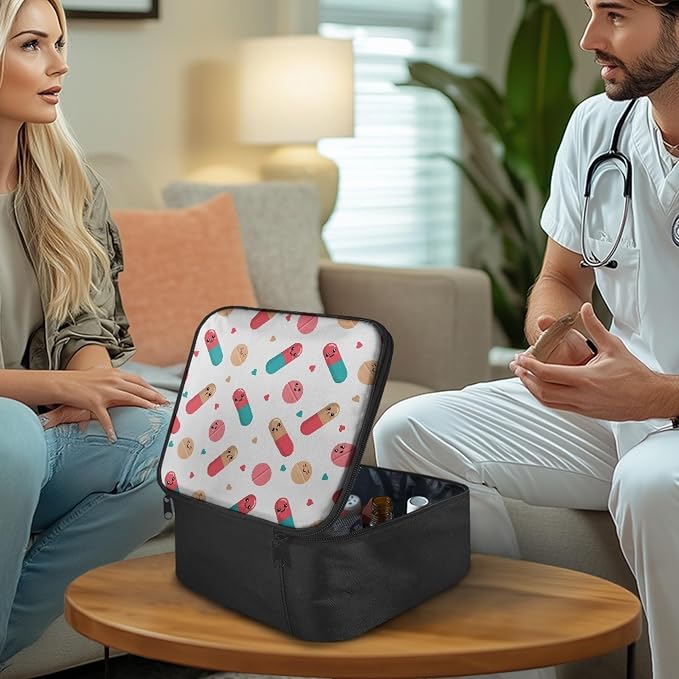 Family Medicine Storage Bag Pill Bottle Organizer - Image 9