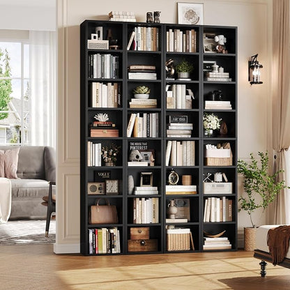 FOTOSOK Bookshelf Bookcase 8-Tier Narrow Bookshelf Tall CD Media Tower Rack | - Image 4